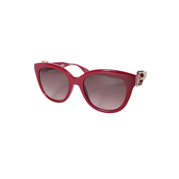 Moschino Cat Eye Sunglasses w/ Gold Buckle Accent Arms–Red / Brown Gradient–NWT main image 6
